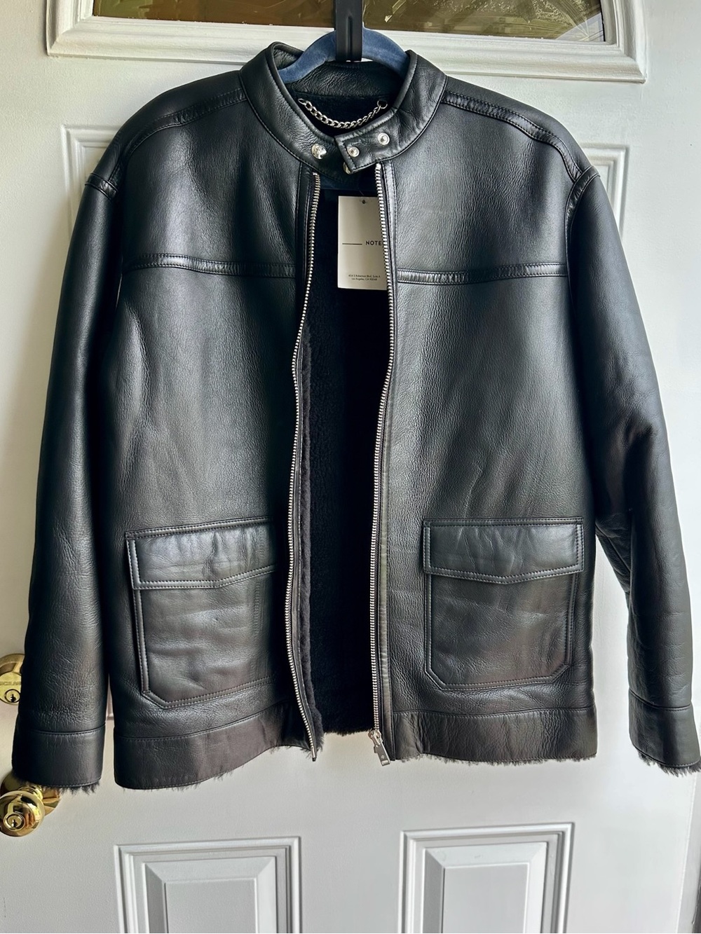 Anine Bing Henry Black 100% Shearling Jacket New Never Worn W/O Tags - Picture 8 of 14